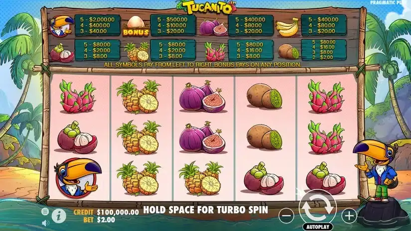 Tucanito slot screenshot 1
