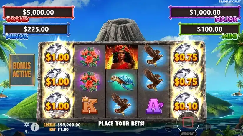 Volcano Goddess slot screenshot 2