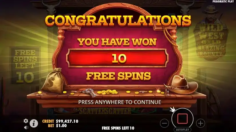 Wild West Gold Blazing Bounty slot screenshot 7