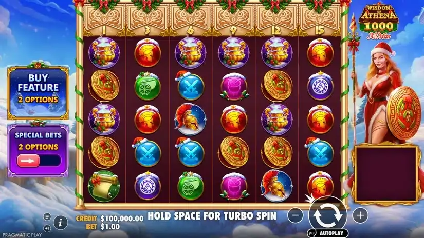 Wisdom of Athena 1000 Xmas slot screenshot 1