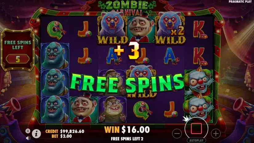 Zombie Carnival slot screenshot 5