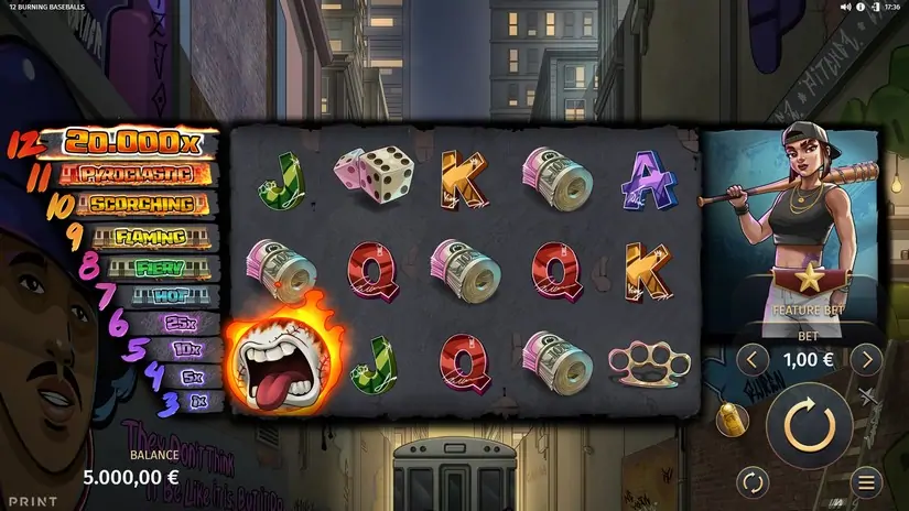 12 Burning Baseballs slot screenshot 1