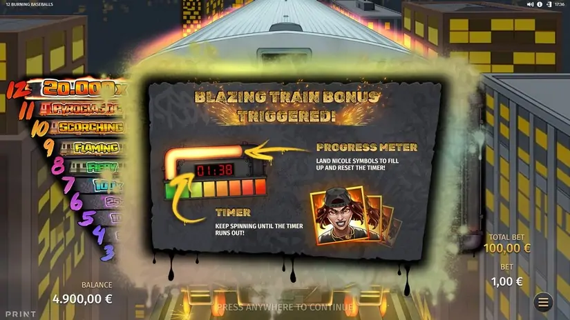 12 Burning Baseballs slot screenshot 3