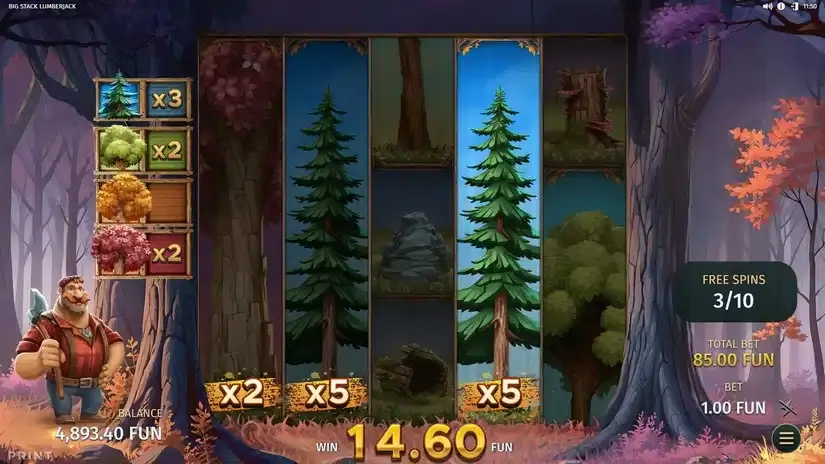 Big Stack Lumberjack slot screenshot 