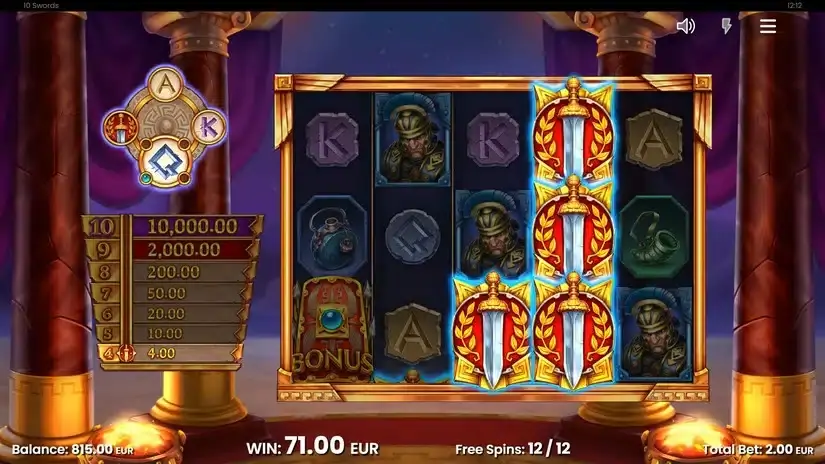 10 Swords slot screenshot