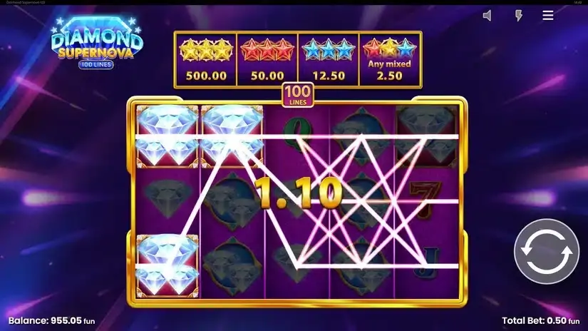 Diamond Supernova 100 slot screenshot 3