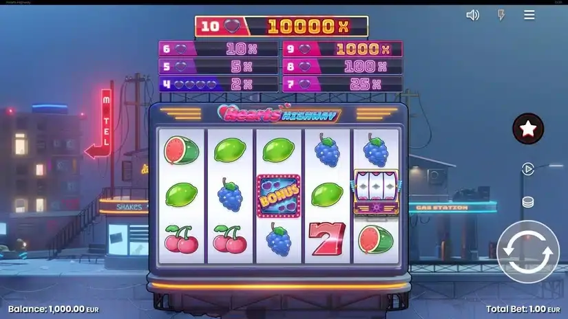 Hearts Highway slot screenshot 1