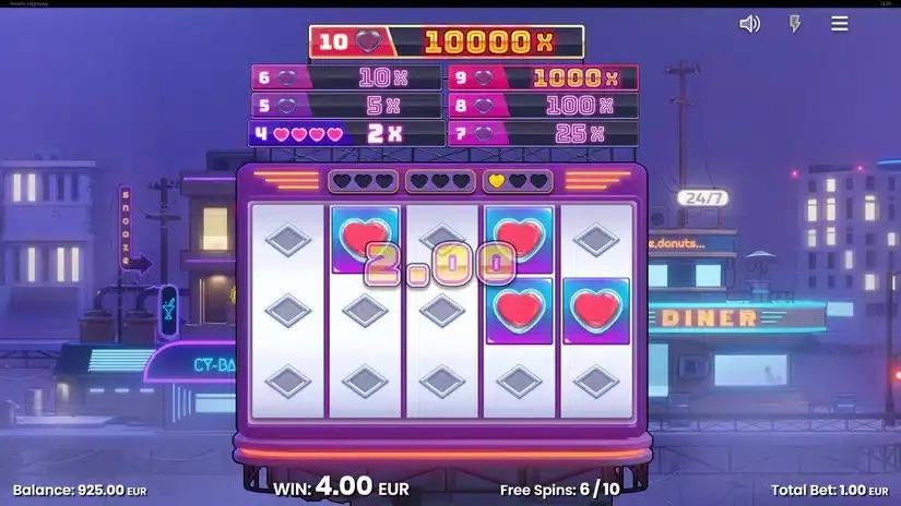 Hearts Highway slot screenshot 5