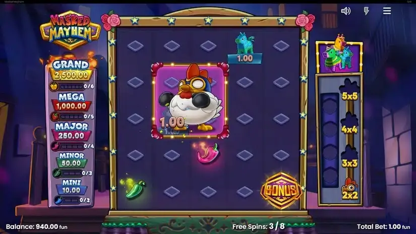 Masked Mayhem slot screenshot 4