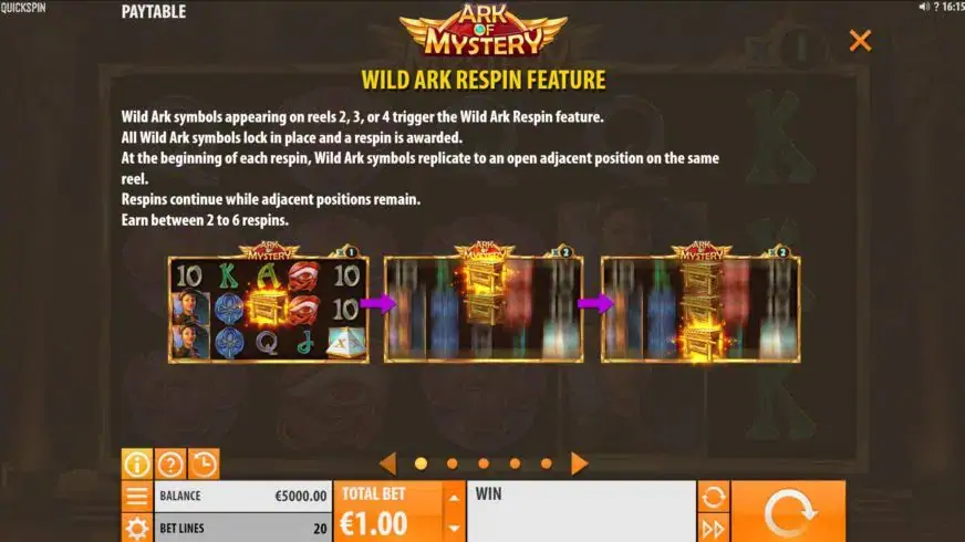 Ark Of Mystery slot screenshot 2