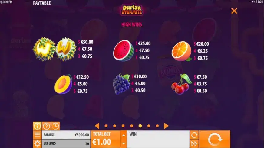 Durian Dynamite slot screenshot 2