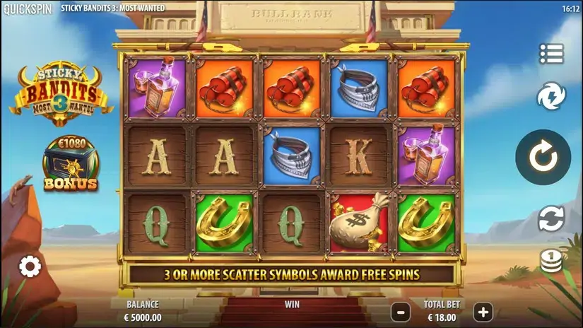 Sticky Bandits 3 Most Wanted slot screenshot 1