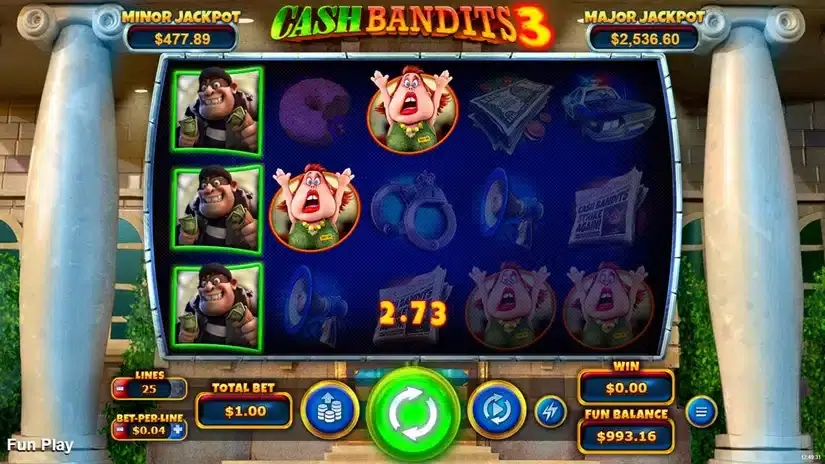 Cash Bandits 3 slot screenshot 3