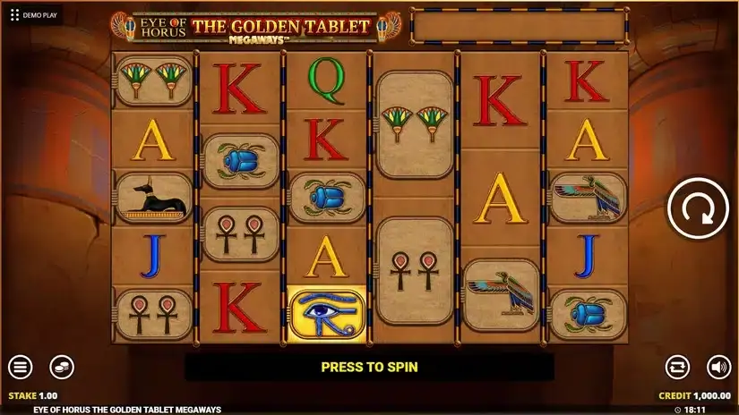 Eye Of Horus The Golden Tablet Megaways slot screenshot 1