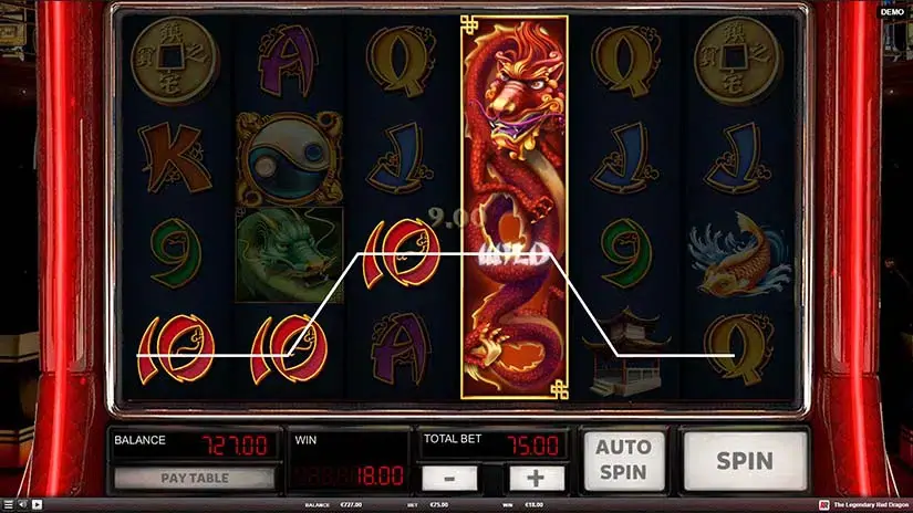 The Legendary Red Dragon slot screenshot 2