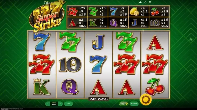 777 Super Strike slot screenshot