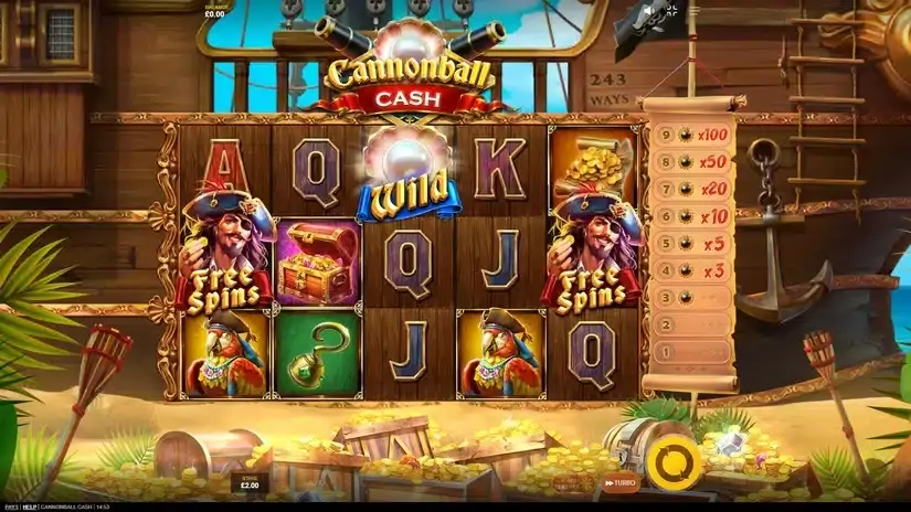 Cannonball Cash slot screenshot 2