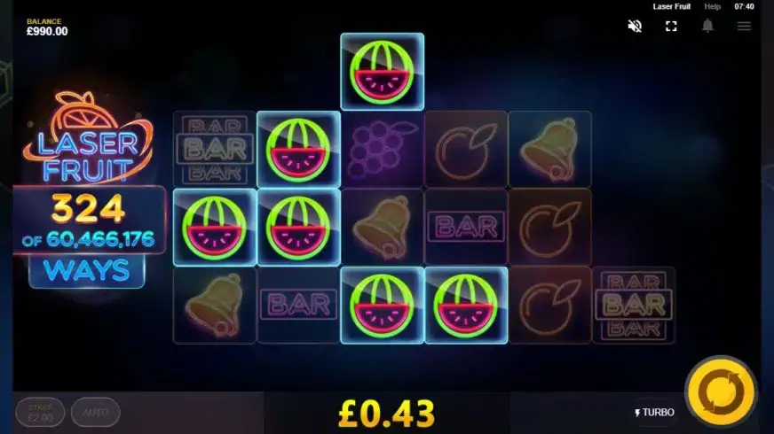 Laser Fruit slot screenshot 2
