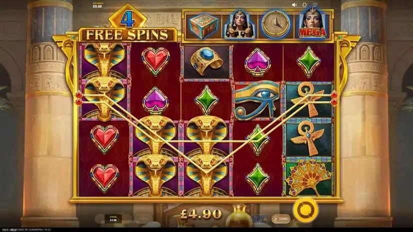 Rise of Cleopatra slot screenshot 4