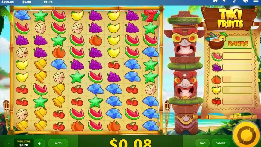 Tiki Fruits slot screenshot 2
