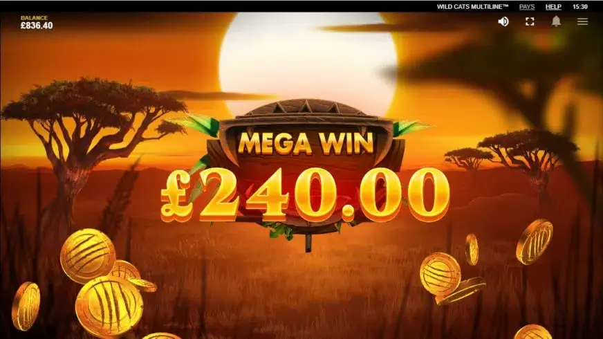 Wild Cats Multiline™ slot screenshot 9