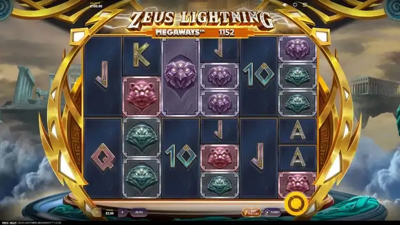 Zeus Lightning Megaways slot screenshot 