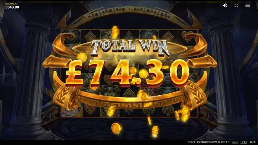 Zeus Lightning Power Reels slot screenshot 