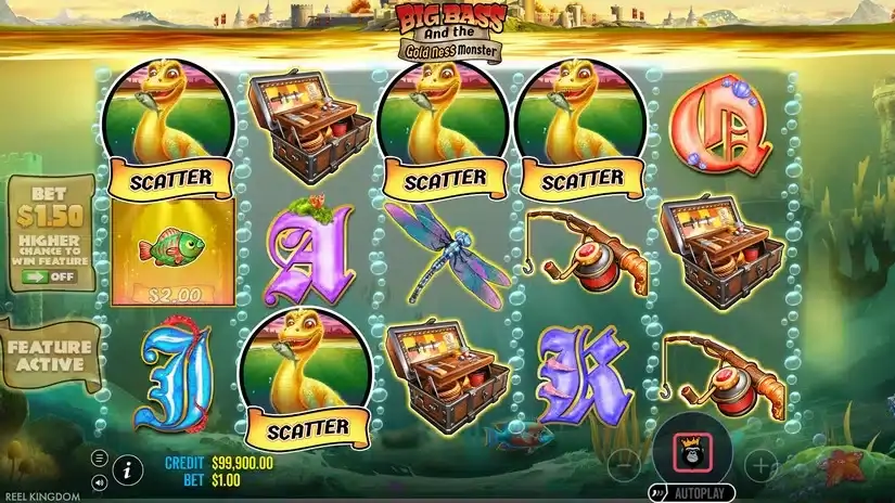 Big Bass & The Gold Ness Monster slot screenshot 2