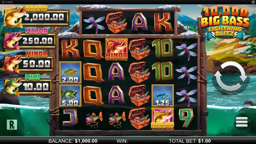 10,000 Big Bass Lightning Blitz slot screenshot 1