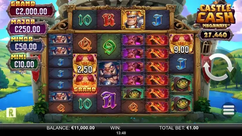 Castle Cash Megaways slot screenshot 