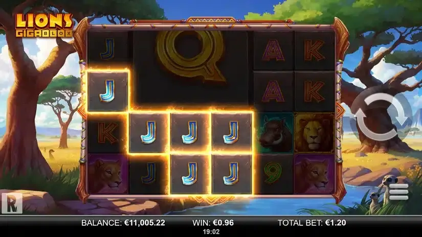 Lions GigaBlox slot screenshot 4