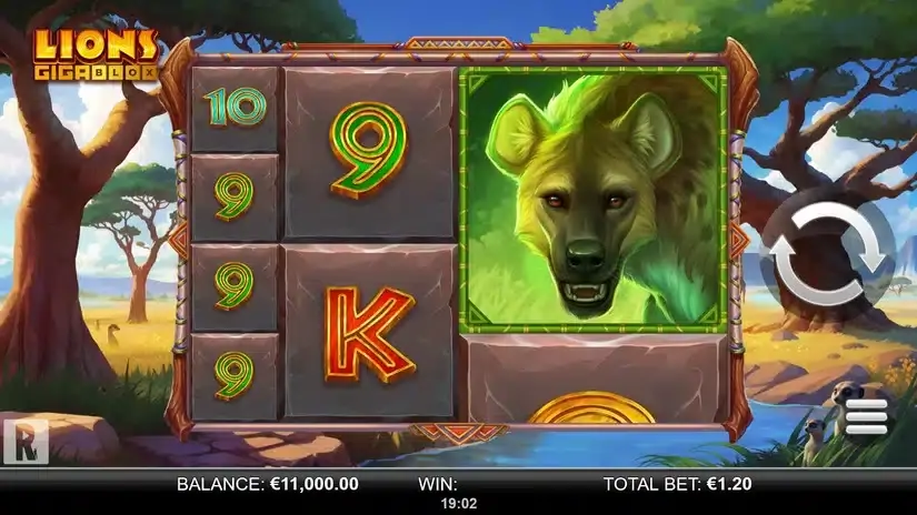 Lions GigaBlox slot screenshot 1
