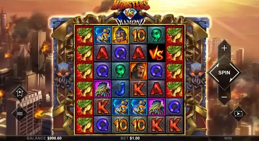 Monsters Vs Diamonds slot screenshot 1