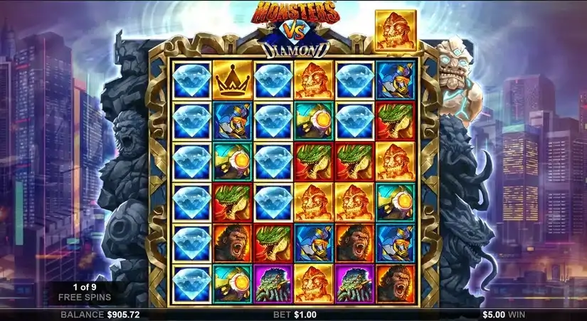 Monsters Vs Diamonds slot screenshot 7