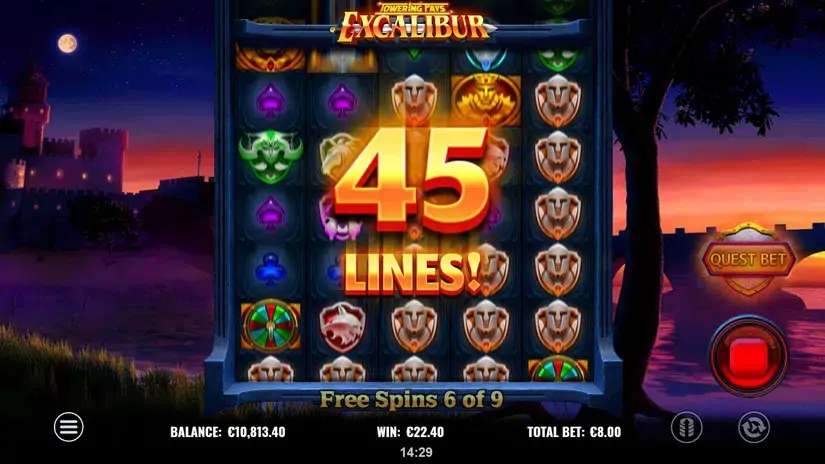 Towering Pays Excalibur slot screenshot 8