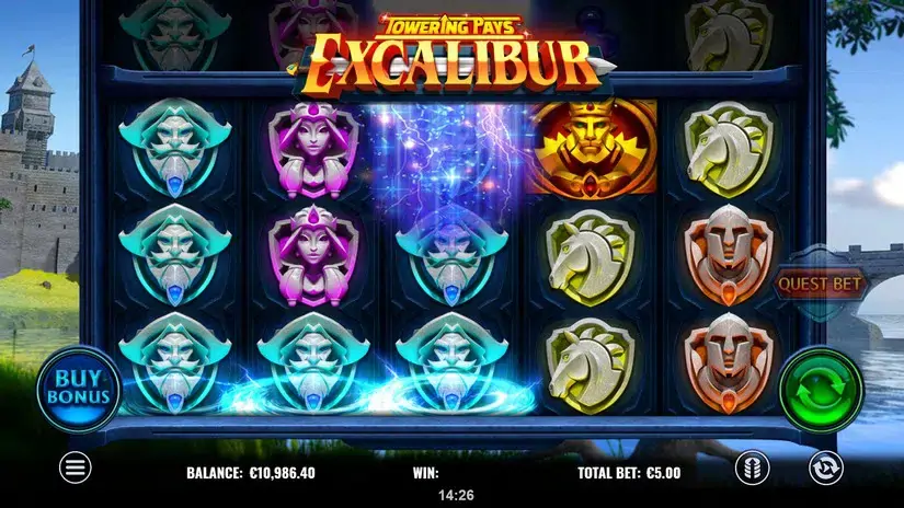 Towering Pays Excalibur slot screenshot 2