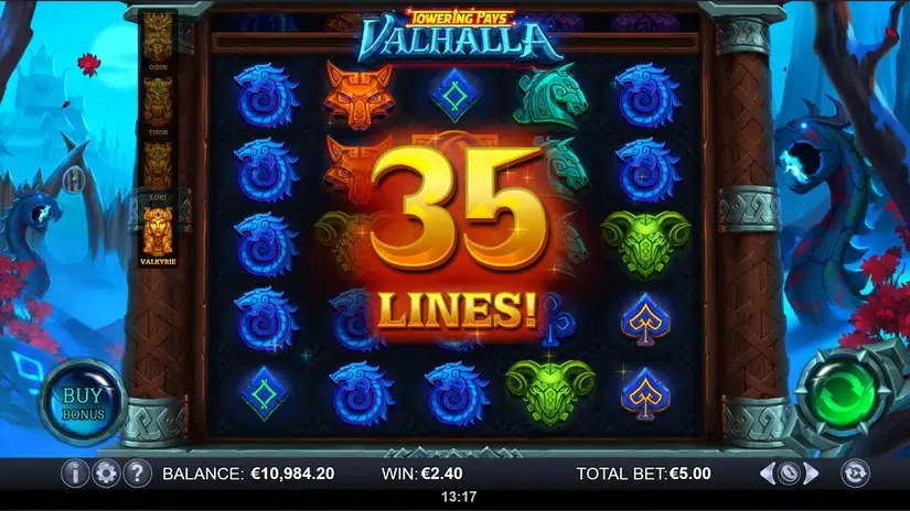 Towering Pays Valhalla slot screenshot 3