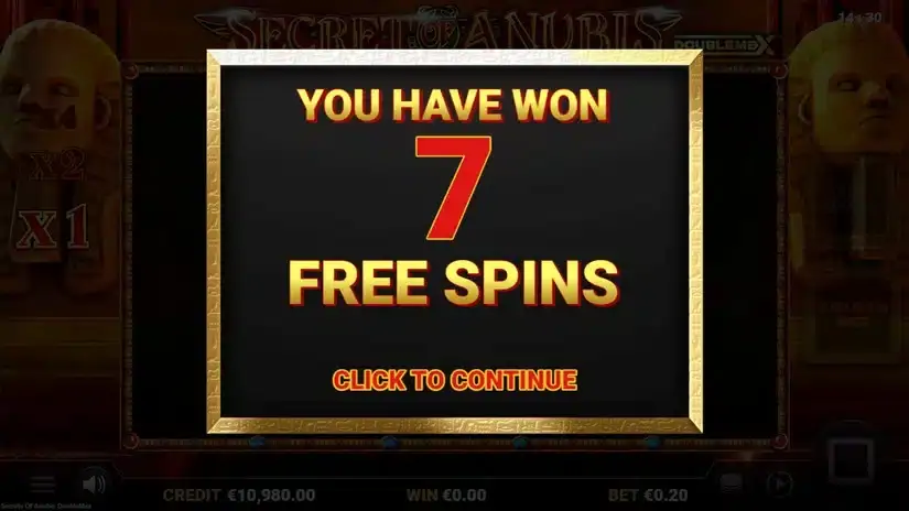 Secret of Anubis DoubleMax slot screenshot 2
