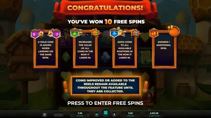 Beellionaires Dream Drop slot screenshot 3