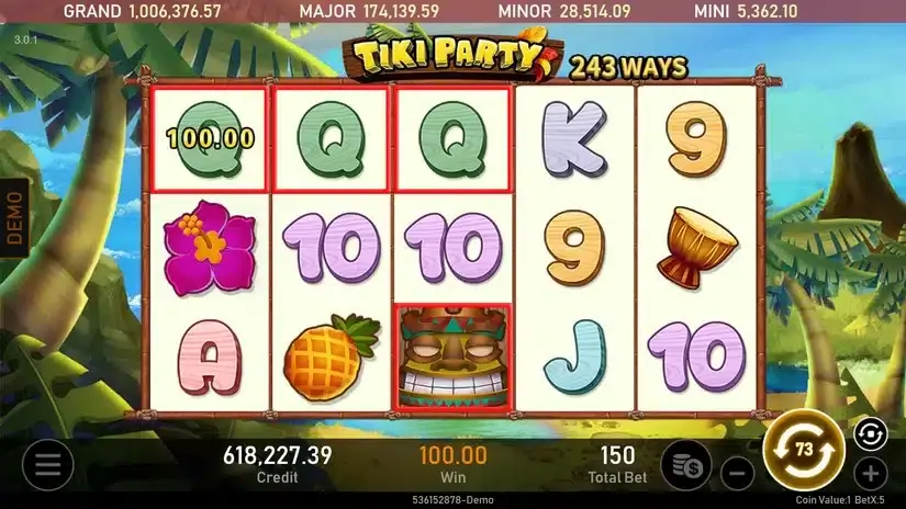 Tiki Party slot screenshot 2