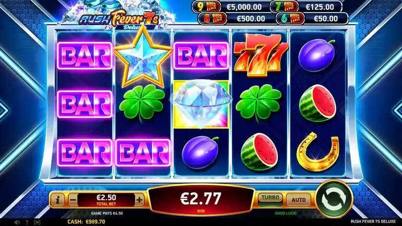 Rush Fever 7s Deluxe slot screenshot 3