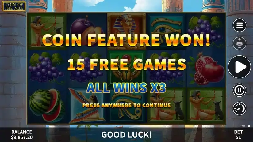 Coin of the Nile slot screenshot 4