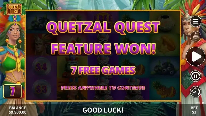Quetzal Quest slot screenshot 3