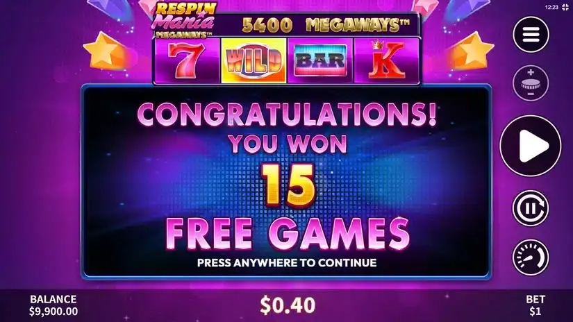 Respin Mania Megaways slot screenshot 3