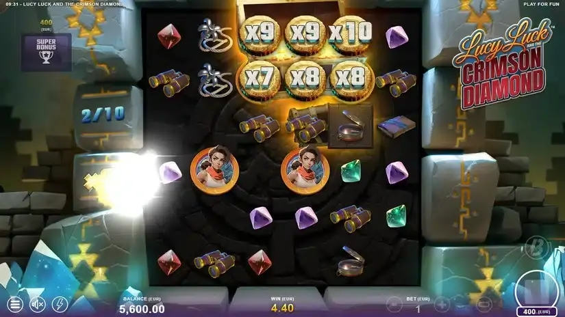 Lucy Luck and the Crimson Diamond slot screenshot 5