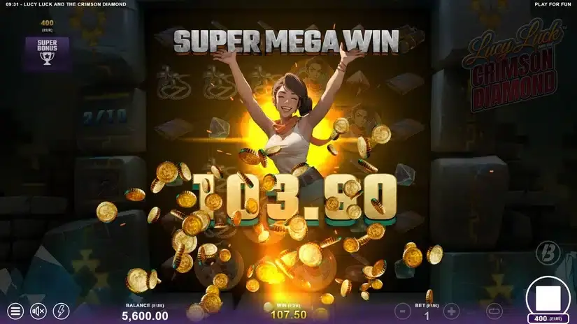 Lucy Luck and the Crimson Diamond slot screenshot 6