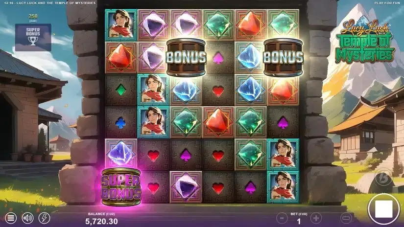 Lucy Luck and the Temple of Mysteries slot screenshot 3