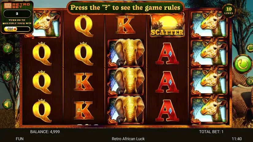 African Luck slot screenshot 1