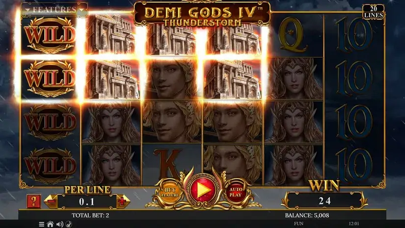 Demi Gods IV Thunderstorm slot screenshot 2
