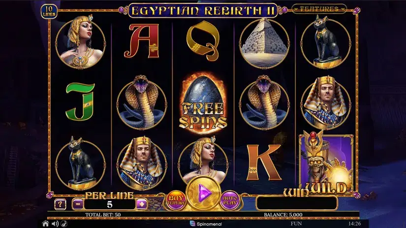 Egyptian Rebirth II slot screenshot 1